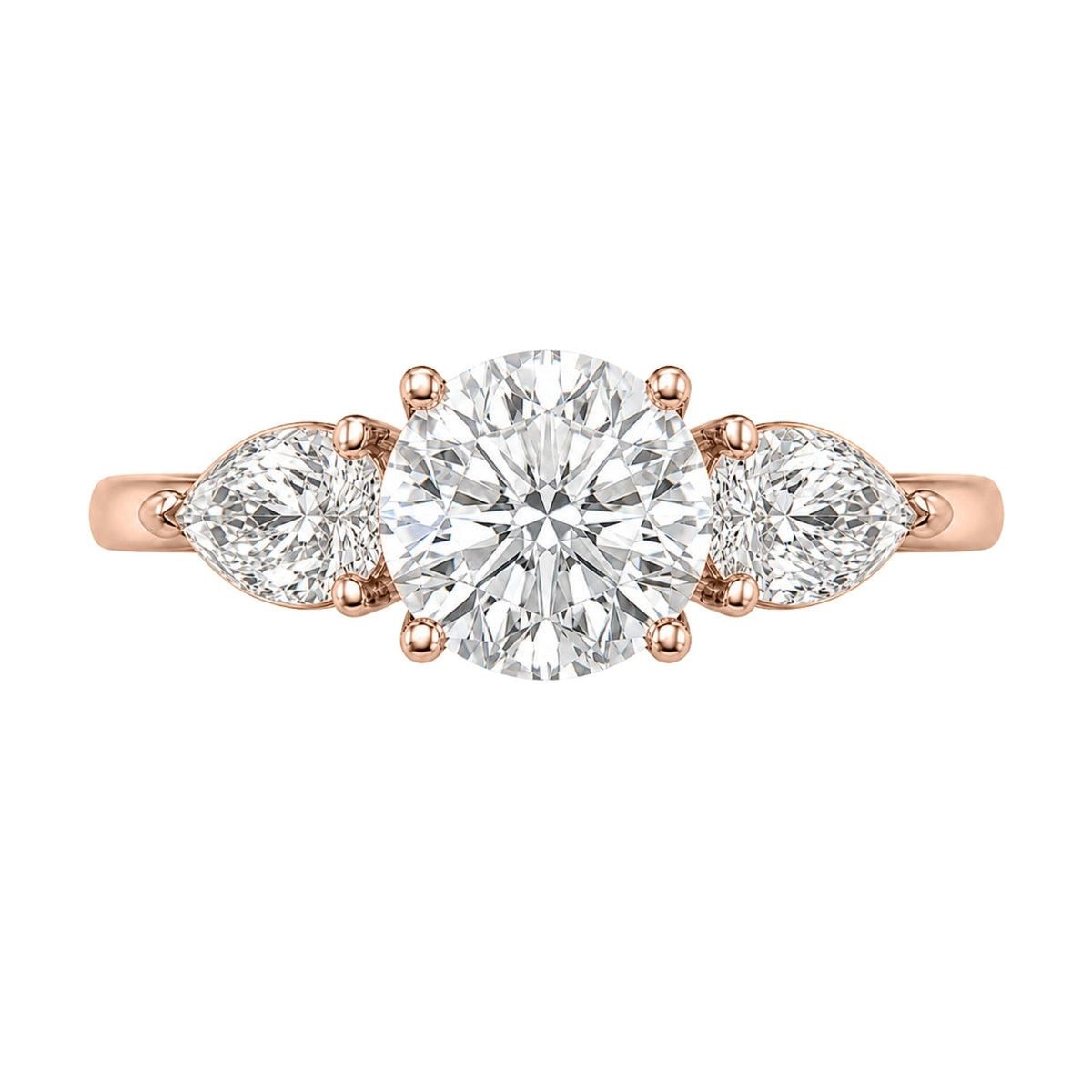 3 ct. T.W. Lab-Grown Diamond Round Three-Stone Wedding Ring in 14K White Gold or 14K Yellow Gold