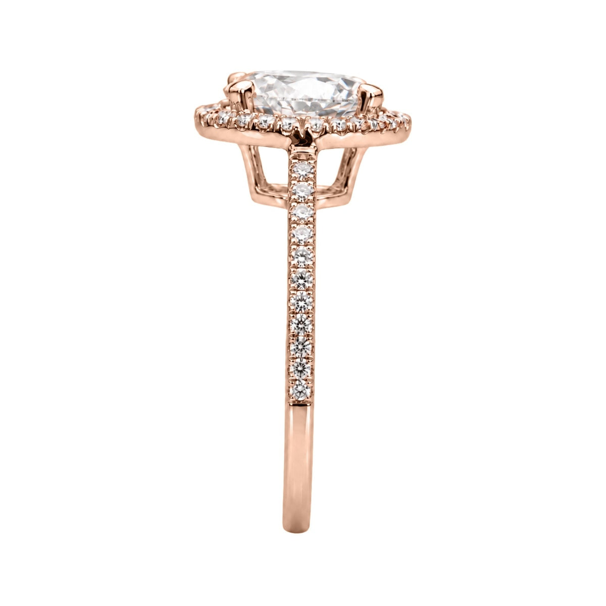 Lab-Grown Diamond Pear Halo Engagement Ring in 14K White Gold or 14K Yellow Gold