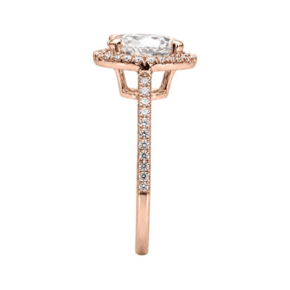 Lab-Grown Diamond Pear Halo Engagement Ring in 14K White Gold or 14K Yellow Gold