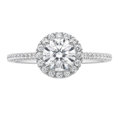 Lab-Grown Diamond Round Halo Engagement Ring in 14K White Gold or 14K Yellow Gold