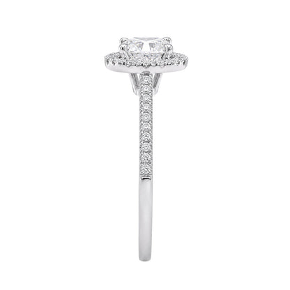 Lab-Grown Diamond Round Halo Engagement Ring in 14K White Gold or 14K Yellow Gold