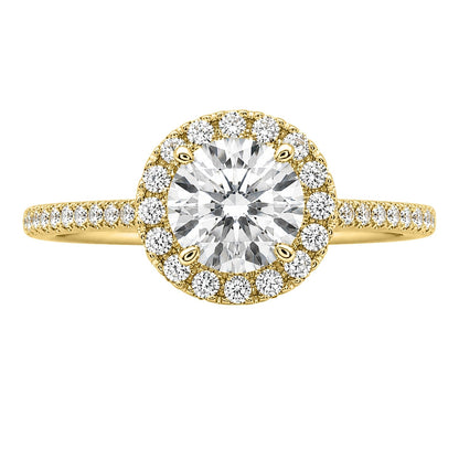 Lab-Grown Diamond Round Halo Engagement Ring in 14K White Gold or 14K Yellow Gold