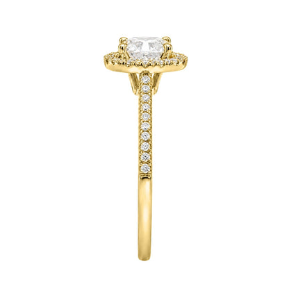 Lab-Grown Diamond Round Halo Engagement Ring in 14K White Gold or 14K Yellow Gold