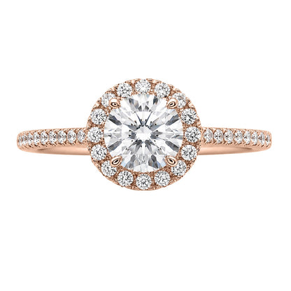 Lab-Grown Diamond Round Halo Engagement Ring in 14K White Gold or 14K Yellow Gold