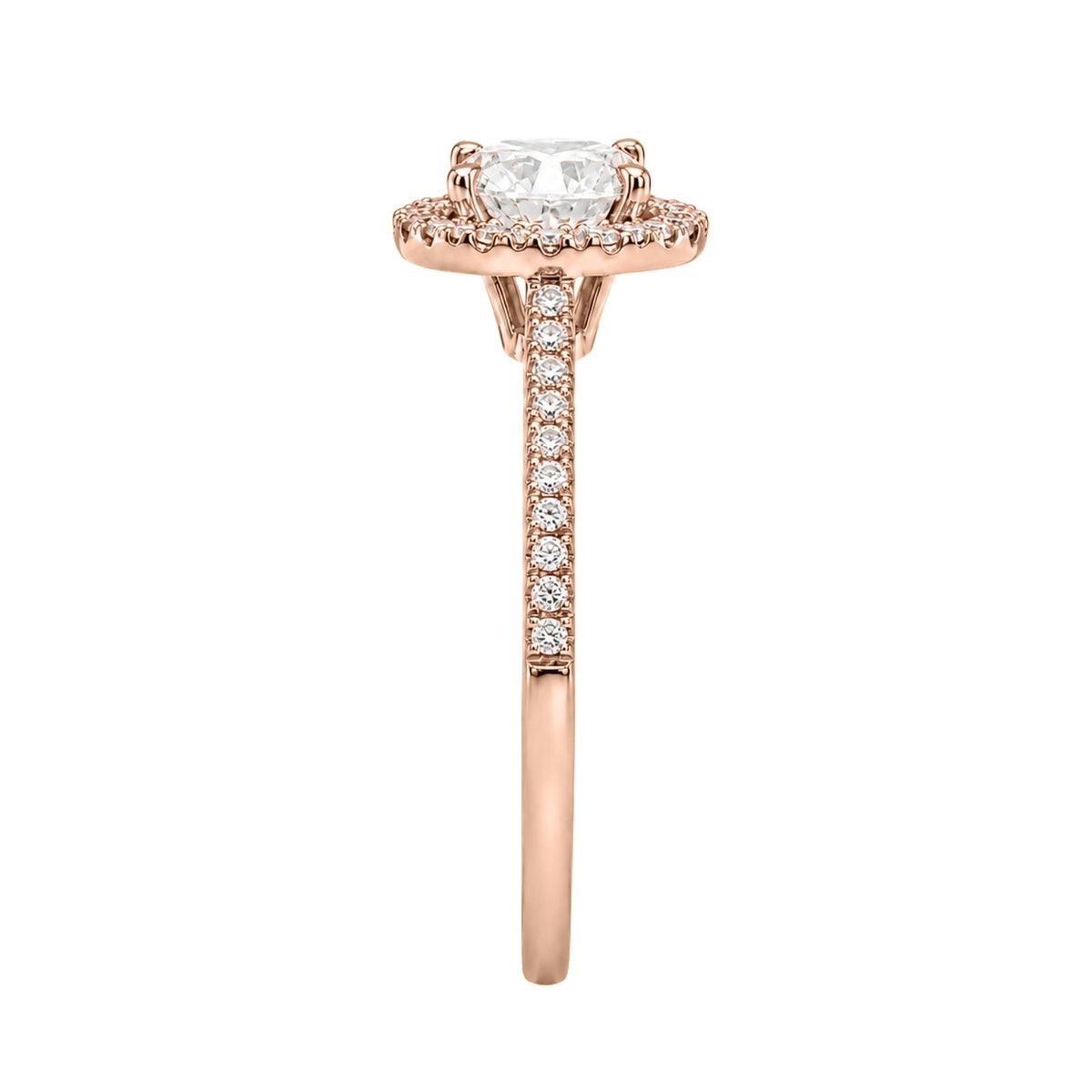 Lab-Grown Diamond Round Halo Engagement Ring in 14K White Gold or 14K Yellow Gold
