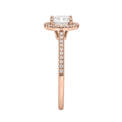 Lab-Grown Diamond Round Halo Engagement Ring in 14K White Gold or 14K Yellow Gold