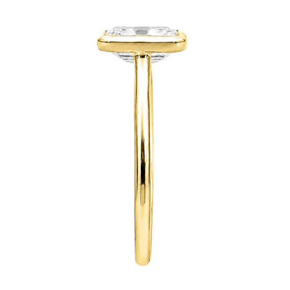 1 to 6 ct. T.W. Lab-Grown Diamond Emerald-Cut Solitaire Bezel Engagement Ring in 14K White Gold or 14K Yellow Gold