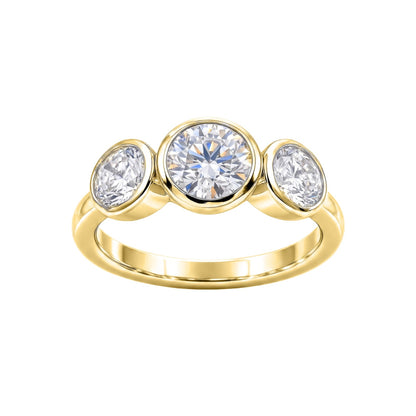 2.5 ct. T.W. Lab-Grown Diamond Round Three-Stone Engagement Ring in 14K White Gold or 14K Yellow Gold