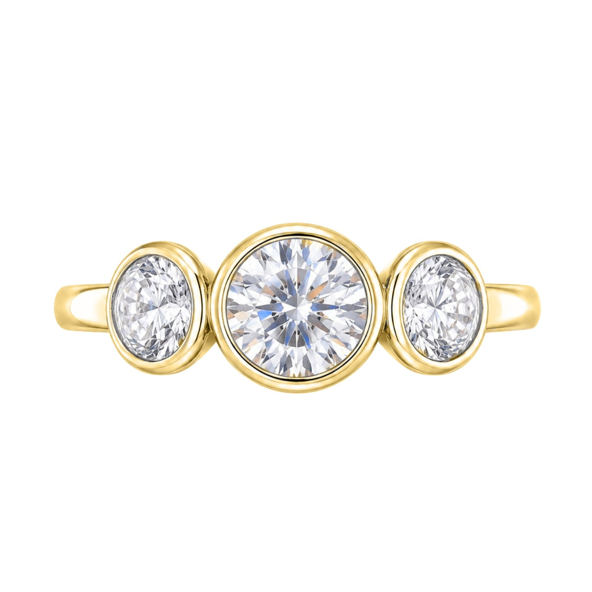 2.5 ct. T.W. Lab-Grown Diamond Round Three-Stone Engagement Ring in 14K White Gold or 14K Yellow Gold