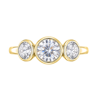 2.5 ct. T.W. Lab-Grown Diamond Round Three-Stone Engagement Ring in 14K White Gold or 14K Yellow Gold