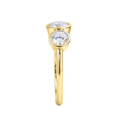 2.5 ct. T.W. Lab-Grown Diamond Round Three-Stone Engagement Ring in 14K White Gold or 14K Yellow Gold