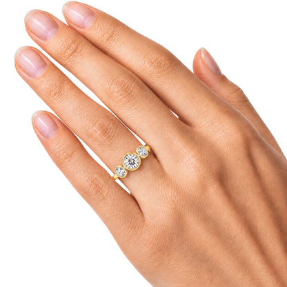 2.5 ct. T.W. Lab-Grown Diamond Round Three-Stone Engagement Ring in 14K White Gold or 14K Yellow Gold