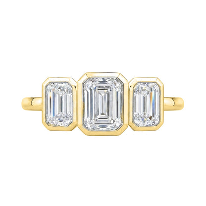 2.5 ct. T.W. Lab-Grown Diamond Emerald-Cut Three-Stone Engagement Ring in 14K White Gold or 14K Yellow Gold