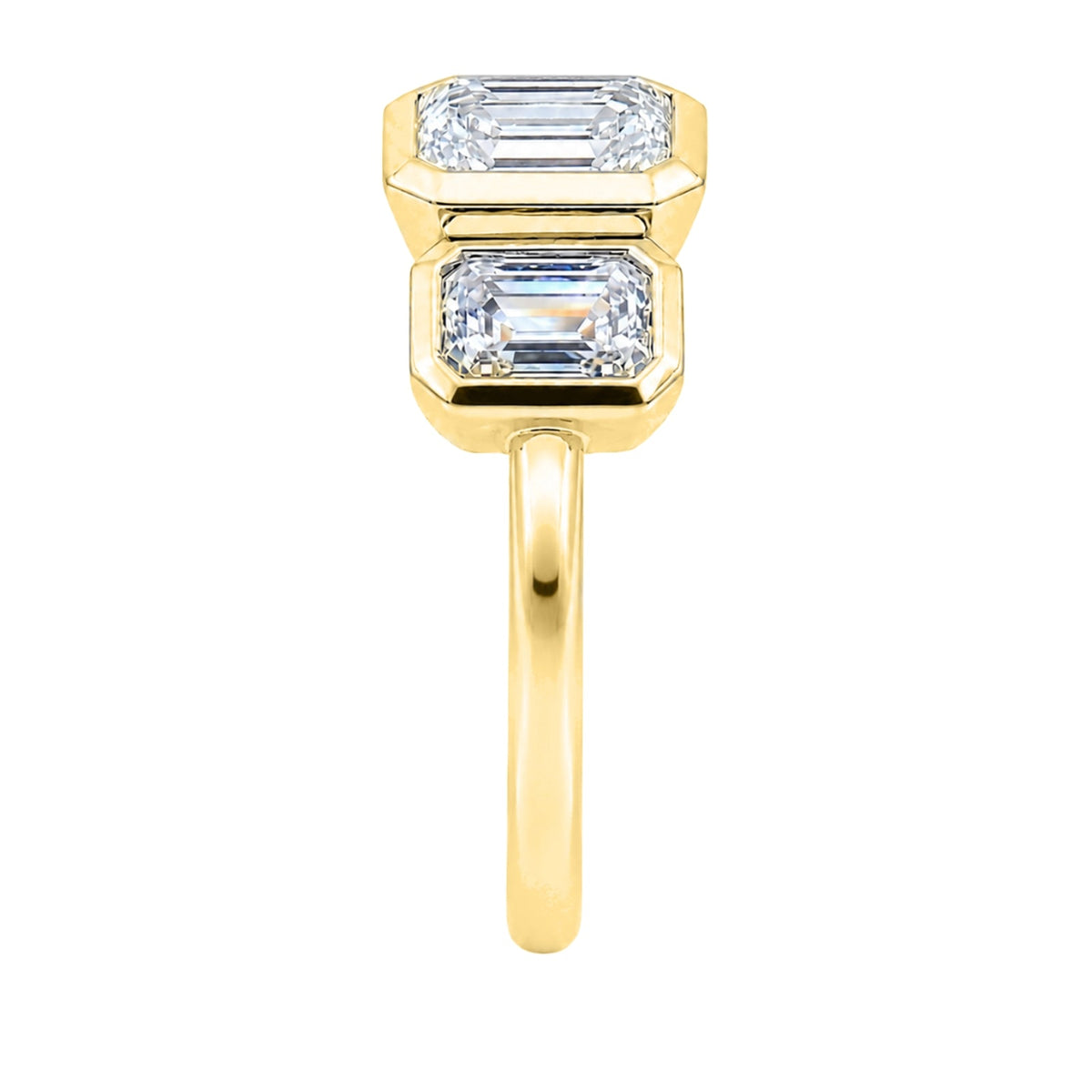 2.5 ct. T.W. Lab-Grown Diamond Emerald-Cut Three-Stone Engagement Ring in 14K White Gold or 14K Yellow Gold