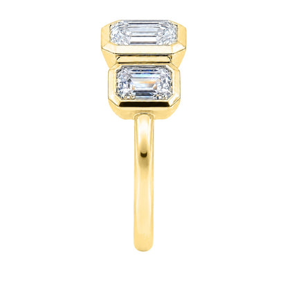 2.5 ct. T.W. Lab-Grown Diamond Emerald-Cut Three-Stone Engagement Ring in 14K White Gold or 14K Yellow Gold