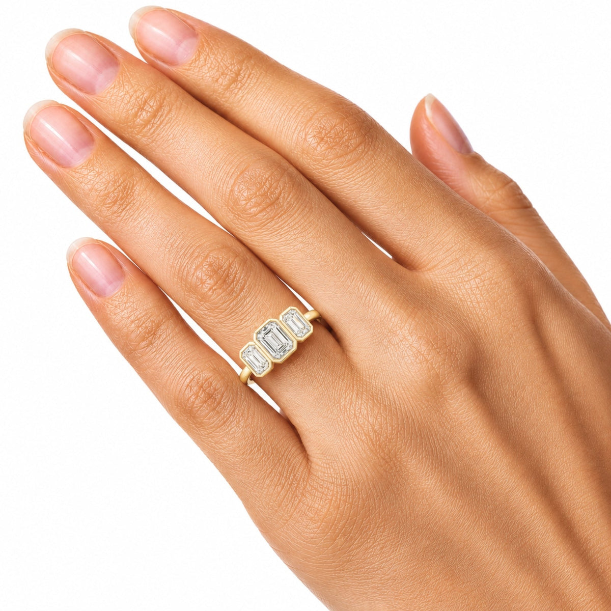 2.5 ct. T.W. Lab-Grown Diamond Emerald-Cut Three-Stone Engagement Ring in 14K White Gold or 14K Yellow Gold