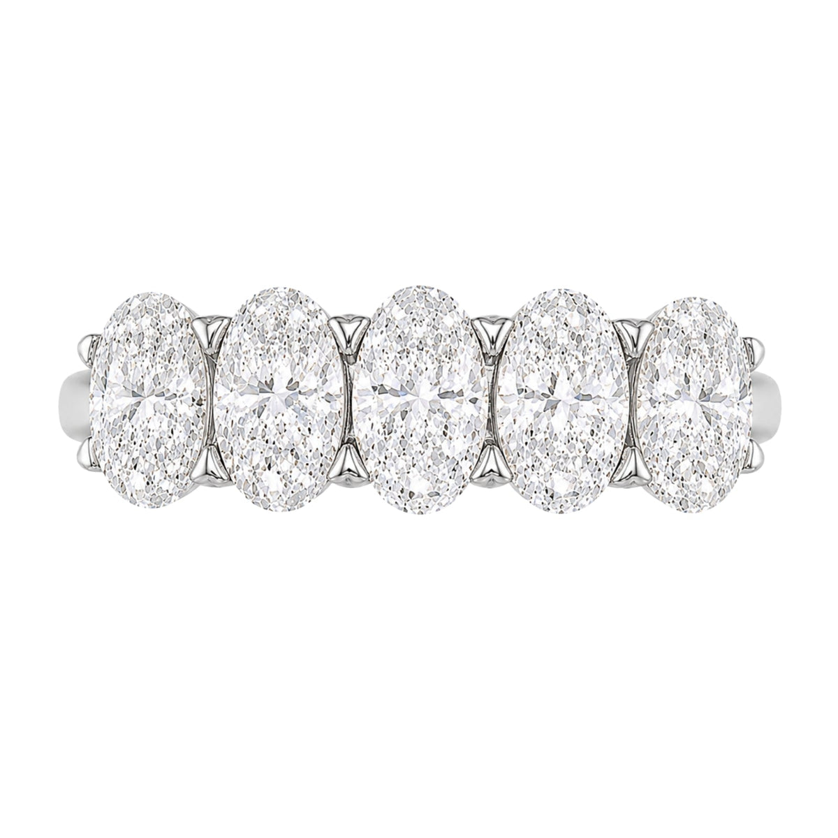 Lab-Grown Diamond Oval Five-Stone Wedding Ring in 14K White Gold or 14K Yellow Gold