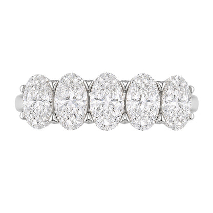 Lab-Grown Diamond Oval Five-Stone Wedding Ring in 14K White Gold or 14K Yellow Gold