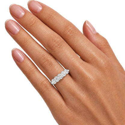Lab-Grown Diamond Oval Five-Stone Wedding Ring in 14K White Gold or 14K Yellow Gold