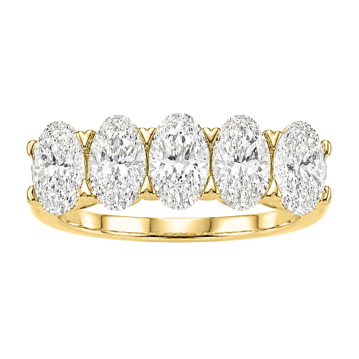 Lab-Grown Diamond Oval Five-Stone Wedding Ring in 14K White Gold or 14K Yellow Gold