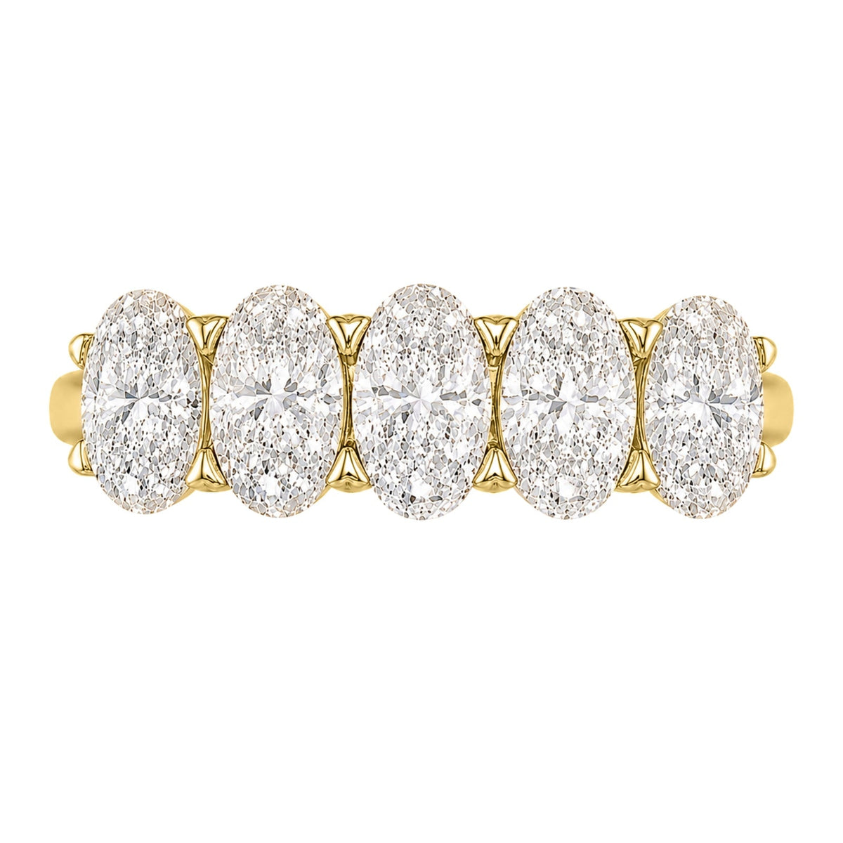 Lab-Grown Diamond Oval Five-Stone Wedding Ring in 14K White Gold or 14K Yellow Gold