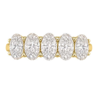 Lab-Grown Diamond Oval Five-Stone Wedding Ring in 14K White Gold or 14K Yellow Gold