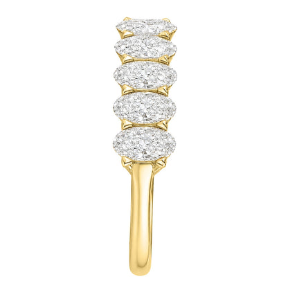Lab-Grown Diamond Oval Five-Stone Wedding Ring in 14K White Gold or 14K Yellow Gold
