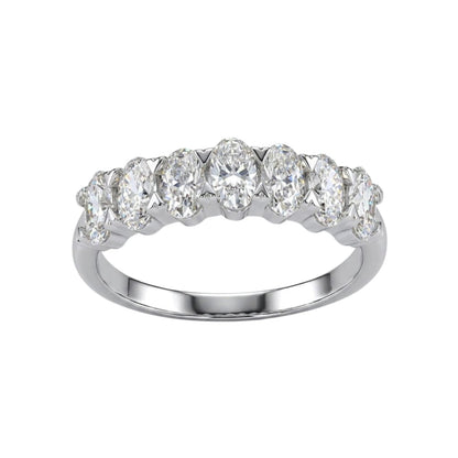 Lab-Grown Diamond Oval Seven-Stone Wedding Ring in 14K White Gold or 14K Yellow Gold