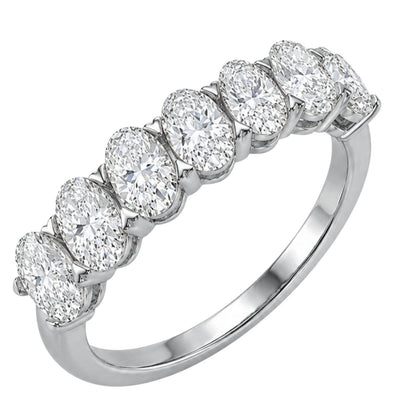 Lab-Grown Diamond Oval Seven-Stone Wedding Ring in 14K White Gold or 14K Yellow Gold