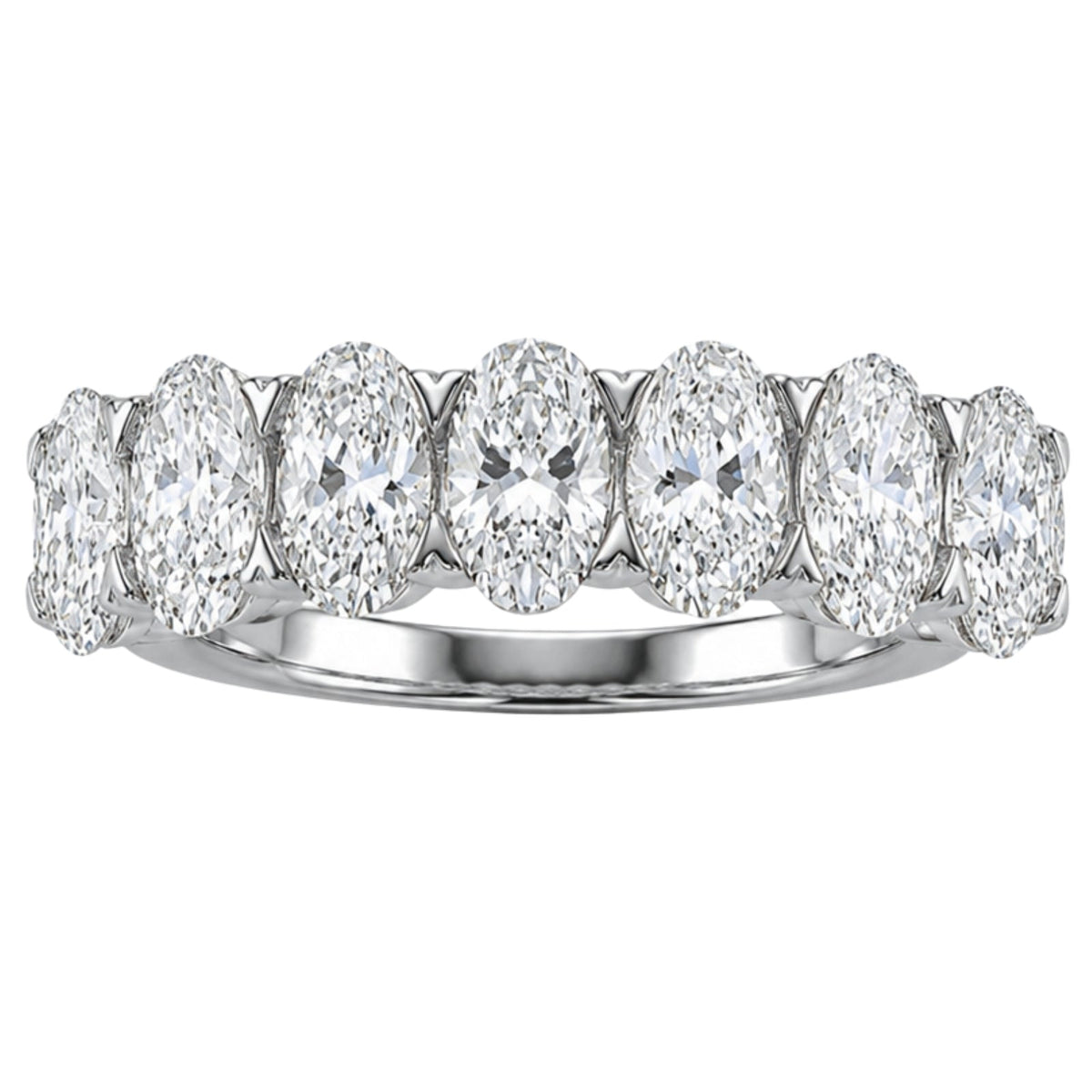 Lab-Grown Diamond Oval Seven-Stone Wedding Ring in 14K White Gold or 14K Yellow Gold