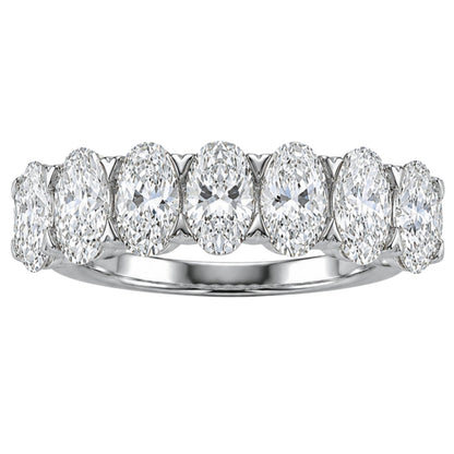 Lab-Grown Diamond Oval Seven-Stone Wedding Ring in 14K White Gold or 14K Yellow Gold