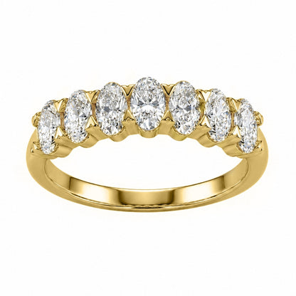 Lab-Grown Diamond Oval Seven-Stone Wedding Ring in 14K White Gold or 14K Yellow Gold