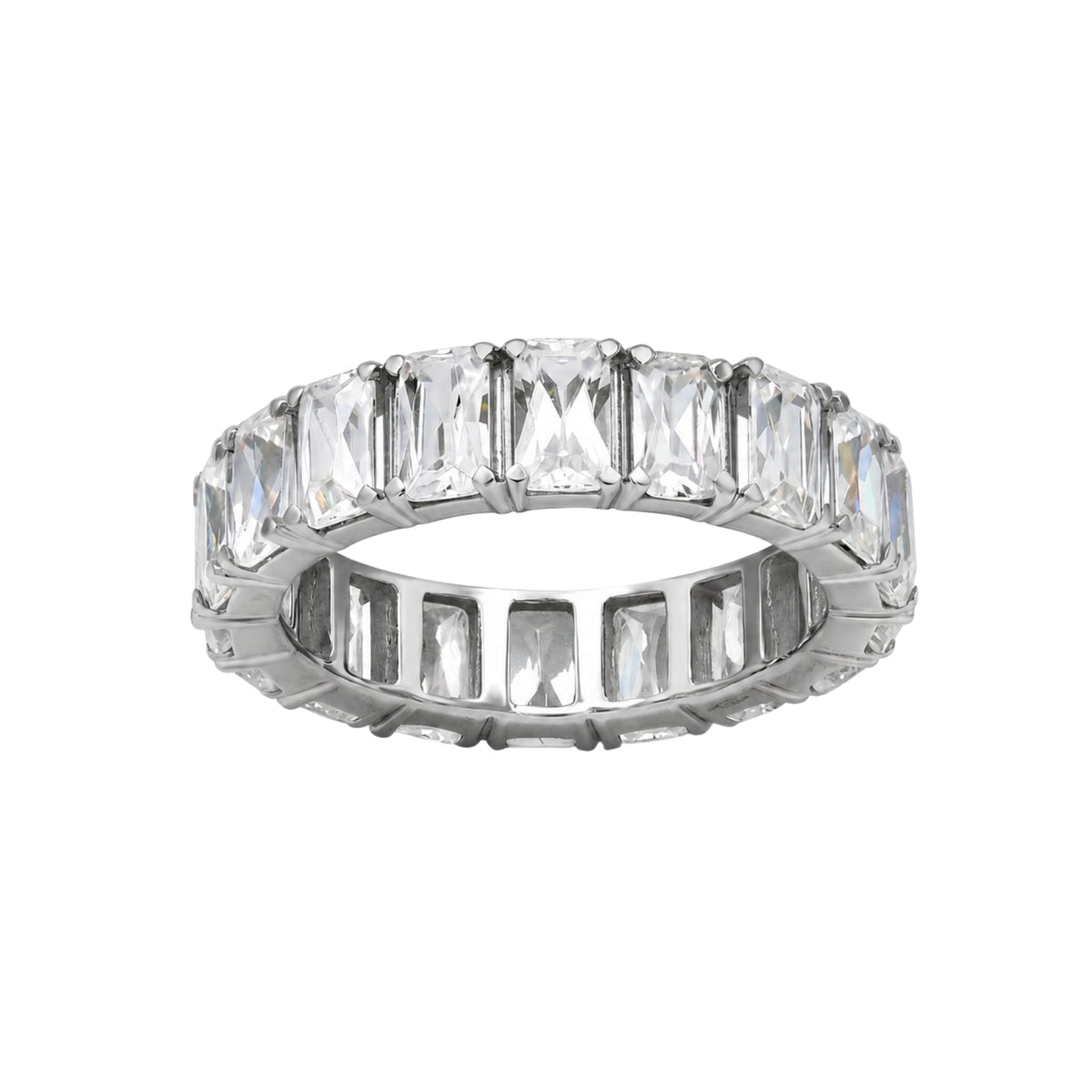 Lab-Grown Diamond Emerald-Cut Eternity Wedding Ring in 14K White Gold or 14K Yellow Gold