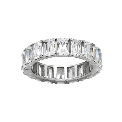 Lab-Grown Diamond Emerald-Cut Eternity Wedding Ring in 14K White Gold or 14K Yellow Gold