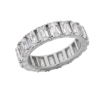 Lab-Grown Diamond Emerald-Cut Eternity Wedding Ring in 14K White Gold or 14K Yellow Gold