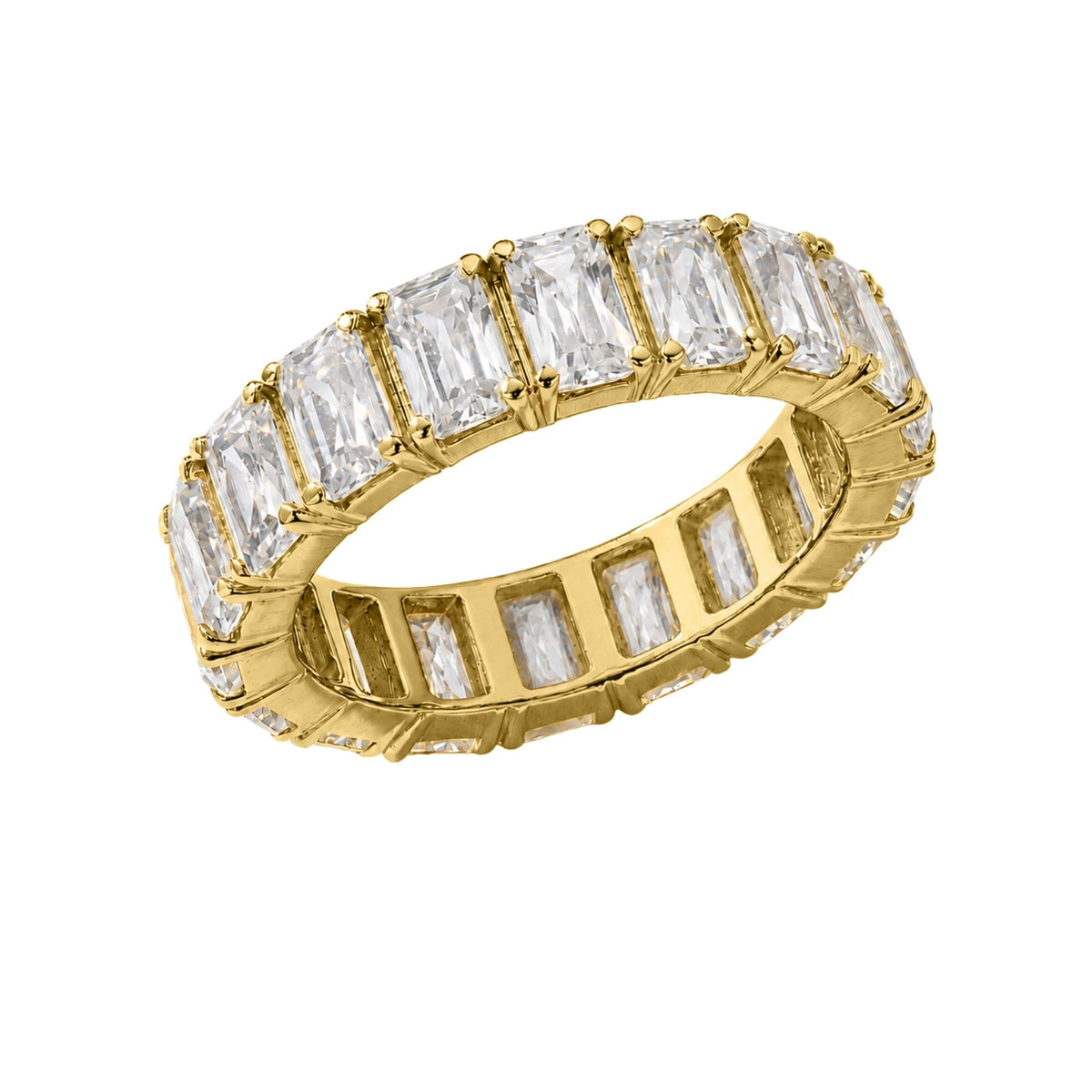 Lab-Grown Diamond Emerald-Cut Eternity Wedding Ring in 14K White Gold or 14K Yellow Gold