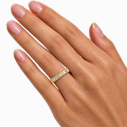 Lab-Grown Diamond Emerald-Cut Eternity Wedding Ring in 14K White Gold or 14K Yellow Gold