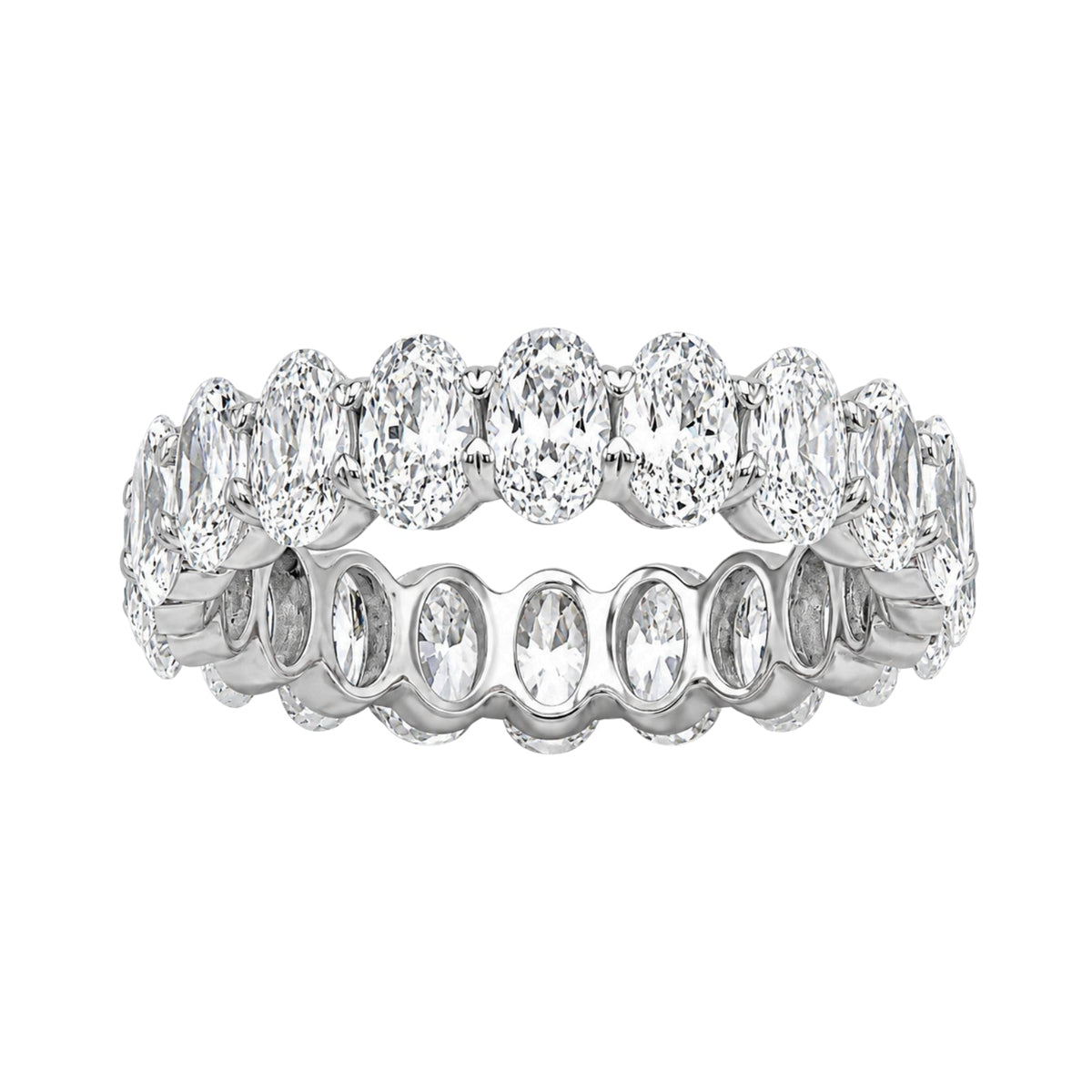 Lab-Grown Diamond Oval Eternity Wedding Ring in 14K White Gold or 14K Yellow Gold