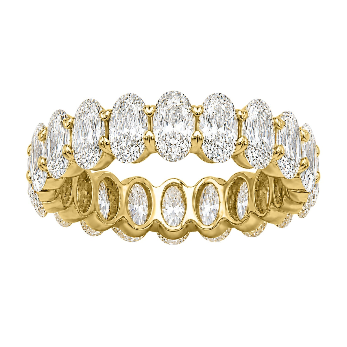 Lab-Grown Diamond Oval Eternity Wedding Ring in 14K White Gold or 14K Yellow Gold