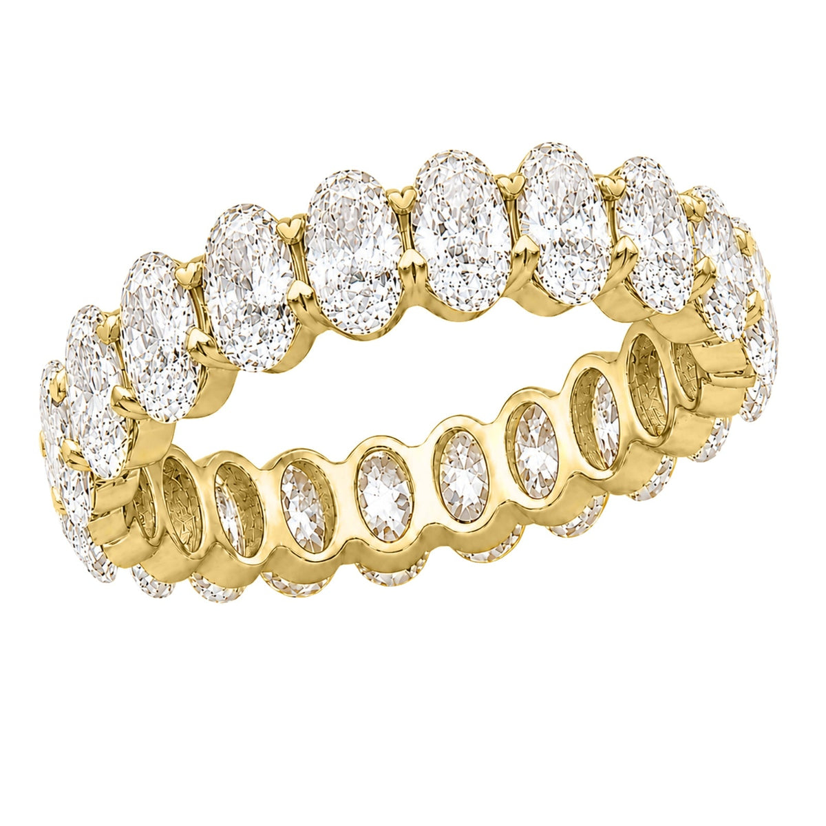 Lab-Grown Diamond Oval Eternity Wedding Ring in 14K White Gold or 14K Yellow Gold