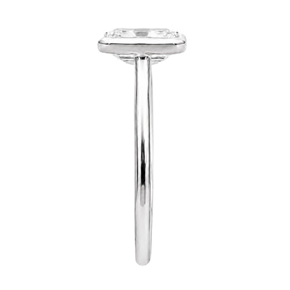 1 to 6 ct. T.W. Lab-Grown Diamond Emerald-Cut Solitaire Bezel Engagement Ring in 14K White Gold or 14K Yellow Gold