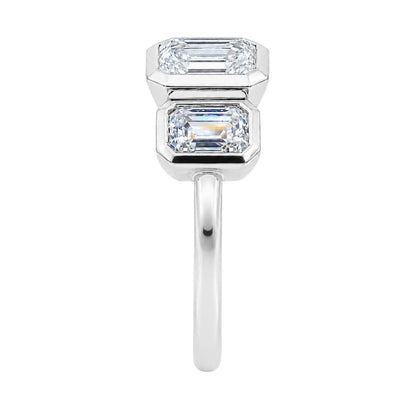 2.5 ct. T.W. Lab-Grown Diamond Emerald-Cut Three-Stone Engagement Ring in 14K White Gold or 14K Yellow Gold