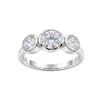 2.5 ct. T.W. Lab-Grown Diamond Round Three-Stone Engagement Ring in 14K White Gold or 14K Yellow Gold