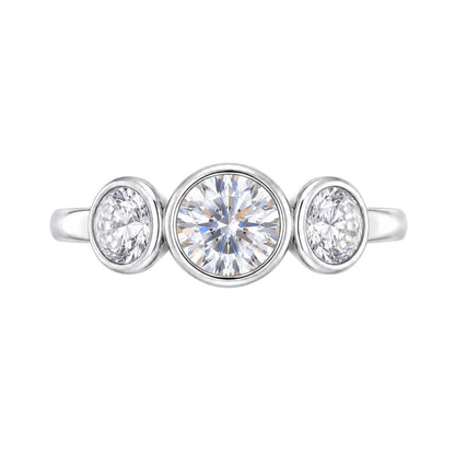 2.5 ct. T.W. Lab-Grown Diamond Round Three-Stone Engagement Ring in 14K White Gold or 14K Yellow Gold
