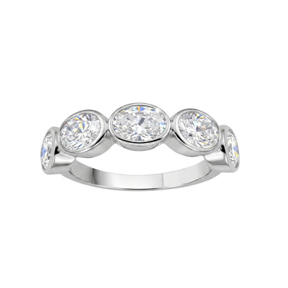 3 ct. T.W. Lab-Grown Diamond Oval Five-Stone Wedding Ring in 14K White Gold or 14K Yellow Gold