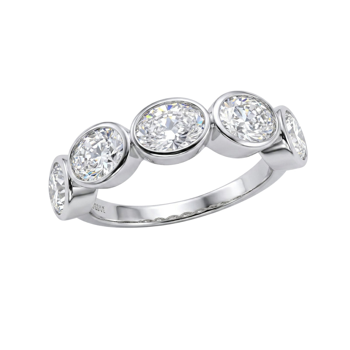 3 ct. T.W. Lab-Grown Diamond Oval Five-Stone Wedding Ring in 14K White Gold or 14K Yellow Gold