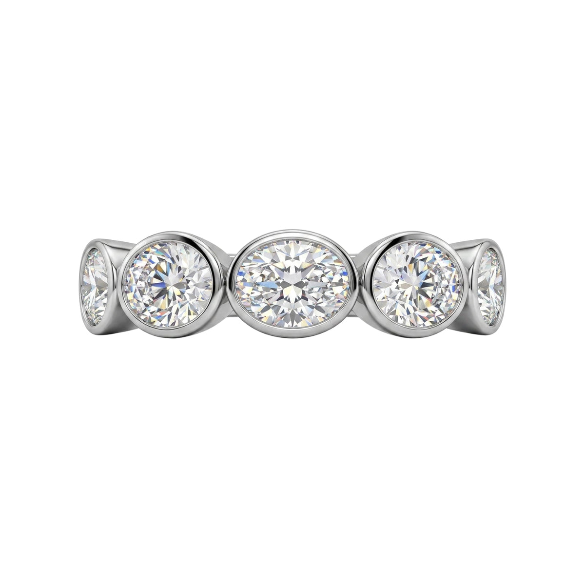 3 ct. T.W. Lab-Grown Diamond Oval Five-Stone Wedding Ring in 14K White Gold or 14K Yellow Gold