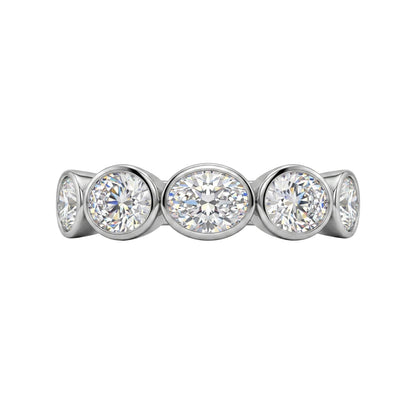3 ct. T.W. Lab-Grown Diamond Oval Five-Stone Wedding Ring in 14K White Gold or 14K Yellow Gold