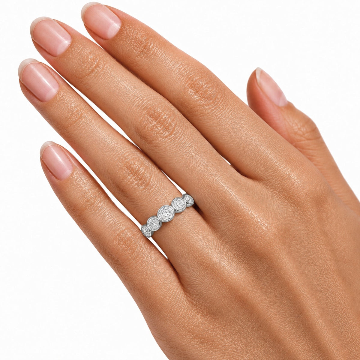 3 ct. T.W. Lab-Grown Diamond Oval Five-Stone Wedding Ring in 14K White Gold or 14K Yellow Gold