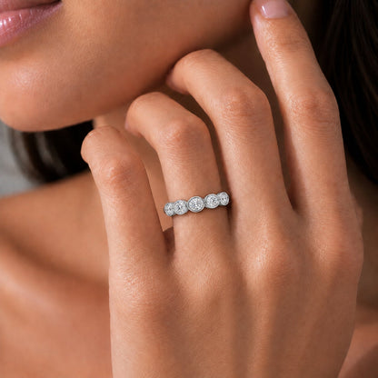 3 ct. T.W. Lab-Grown Diamond Oval Five-Stone Wedding Ring in 14K White Gold or 14K Yellow Gold